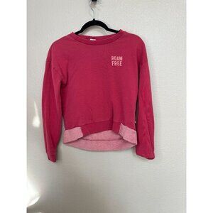Roxy Womens Pink Sweatshirt XS long sleeve short round‎ neck lightweight